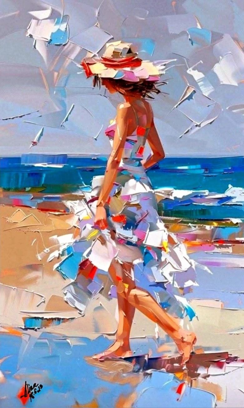 ArteDiAlina.com painting: Walking with myself